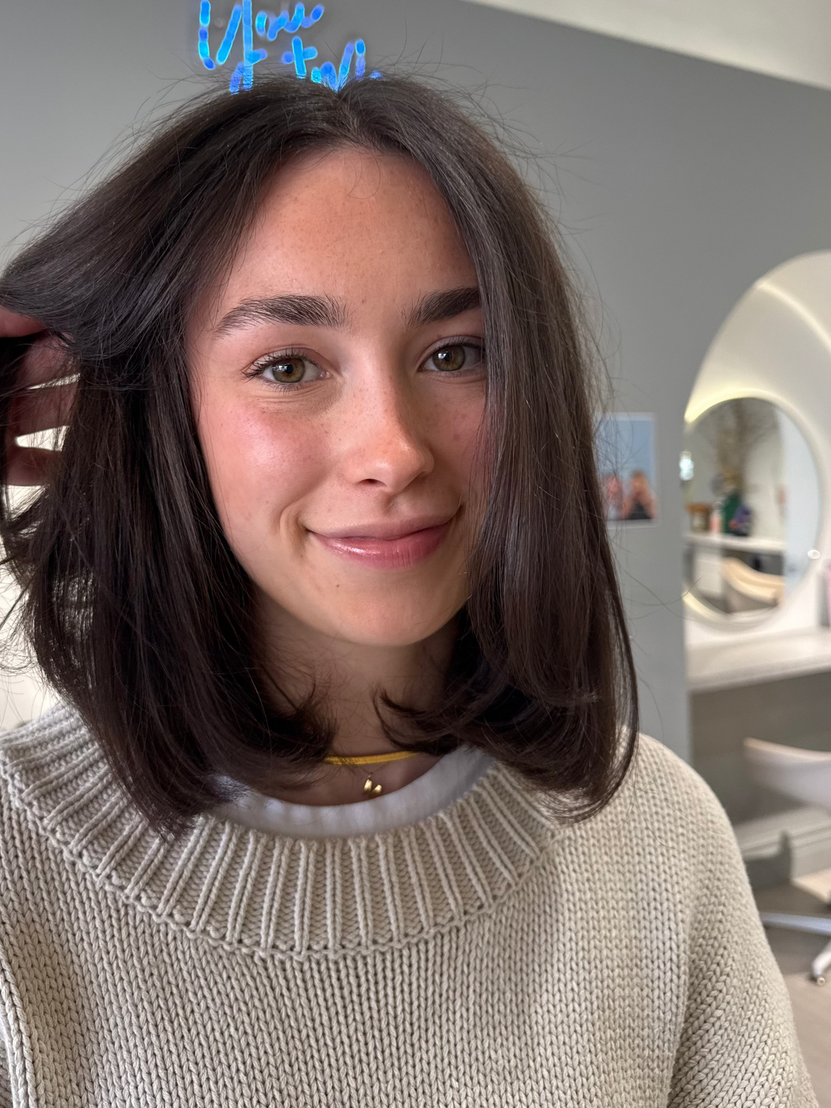 Glossy, smooth brunette bob styled at You By Luke Perger in Fitzroy North
